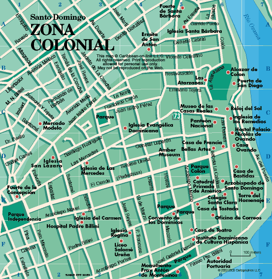 Santo Domingo Colonial Zone Map